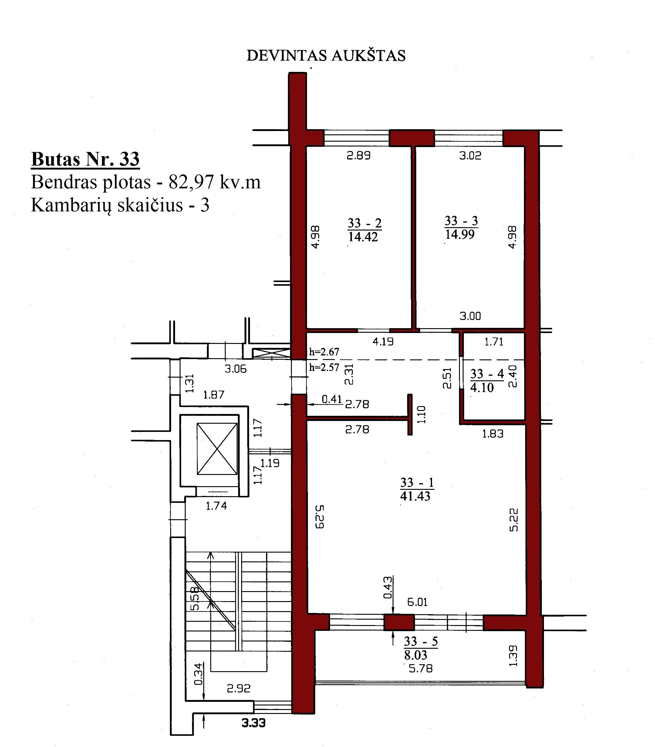 3k butas - Leičių g. 19-33