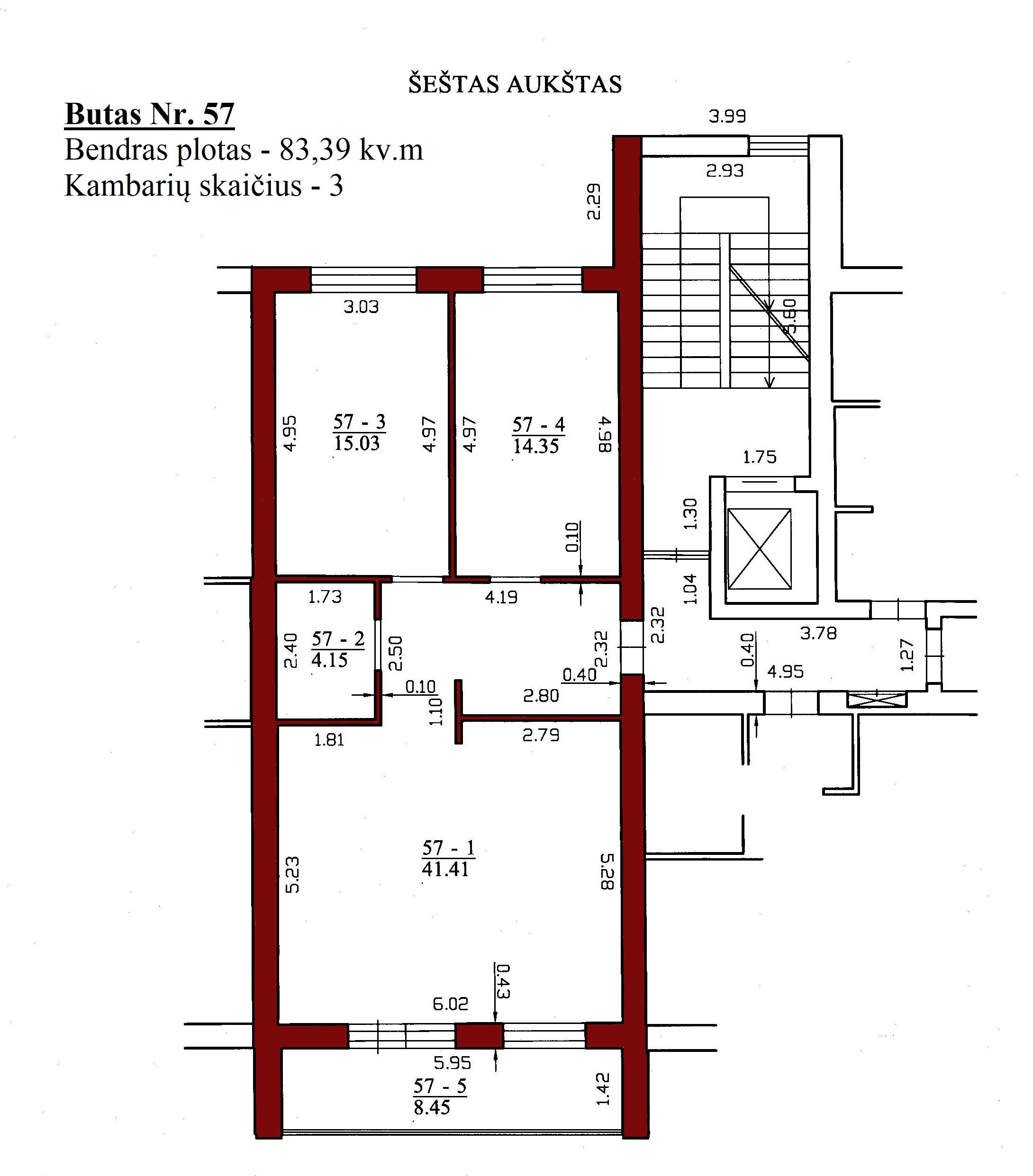 3k butas - Leičių g. 19-57