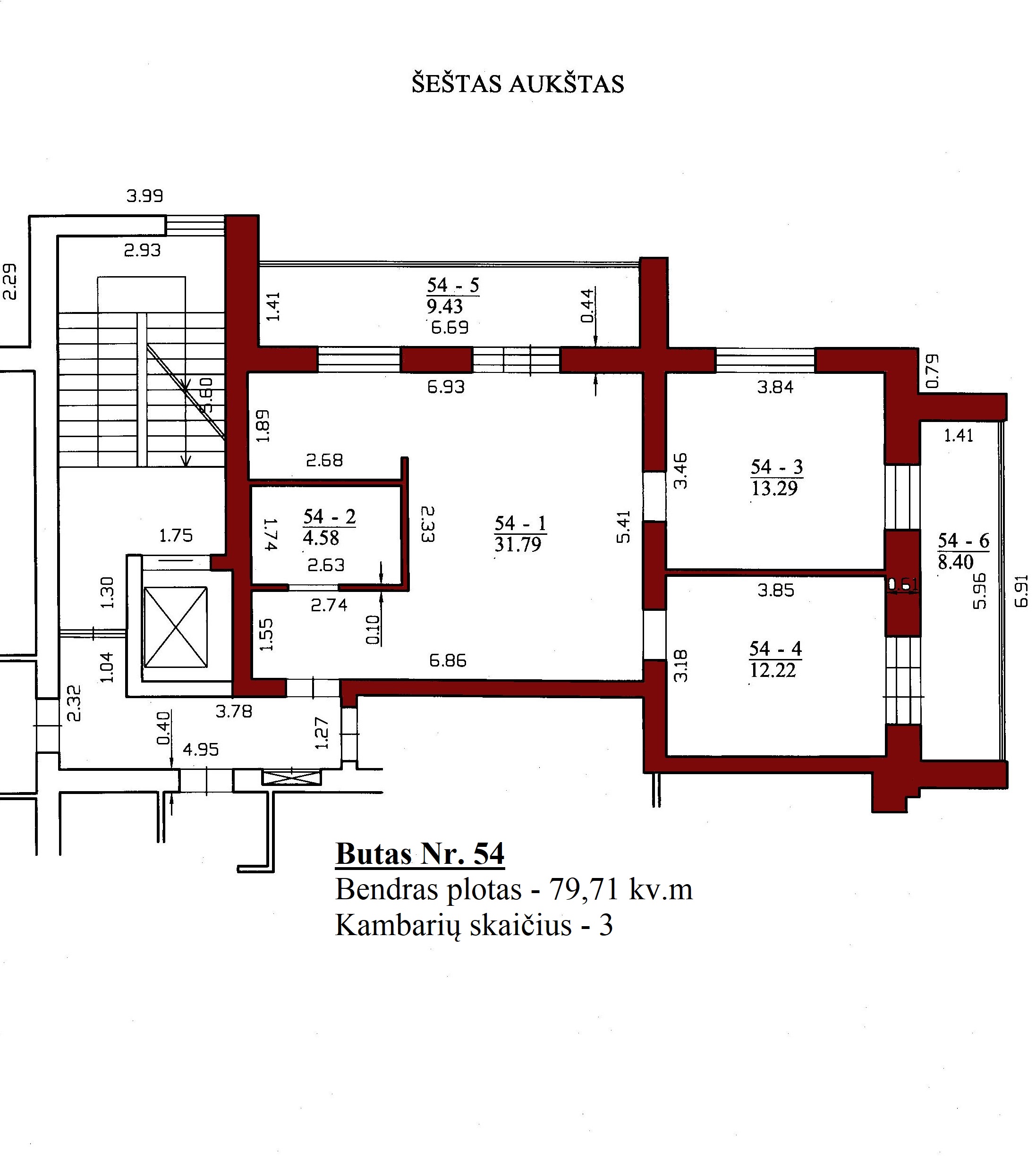 3k butas - Leičių g. 19-54