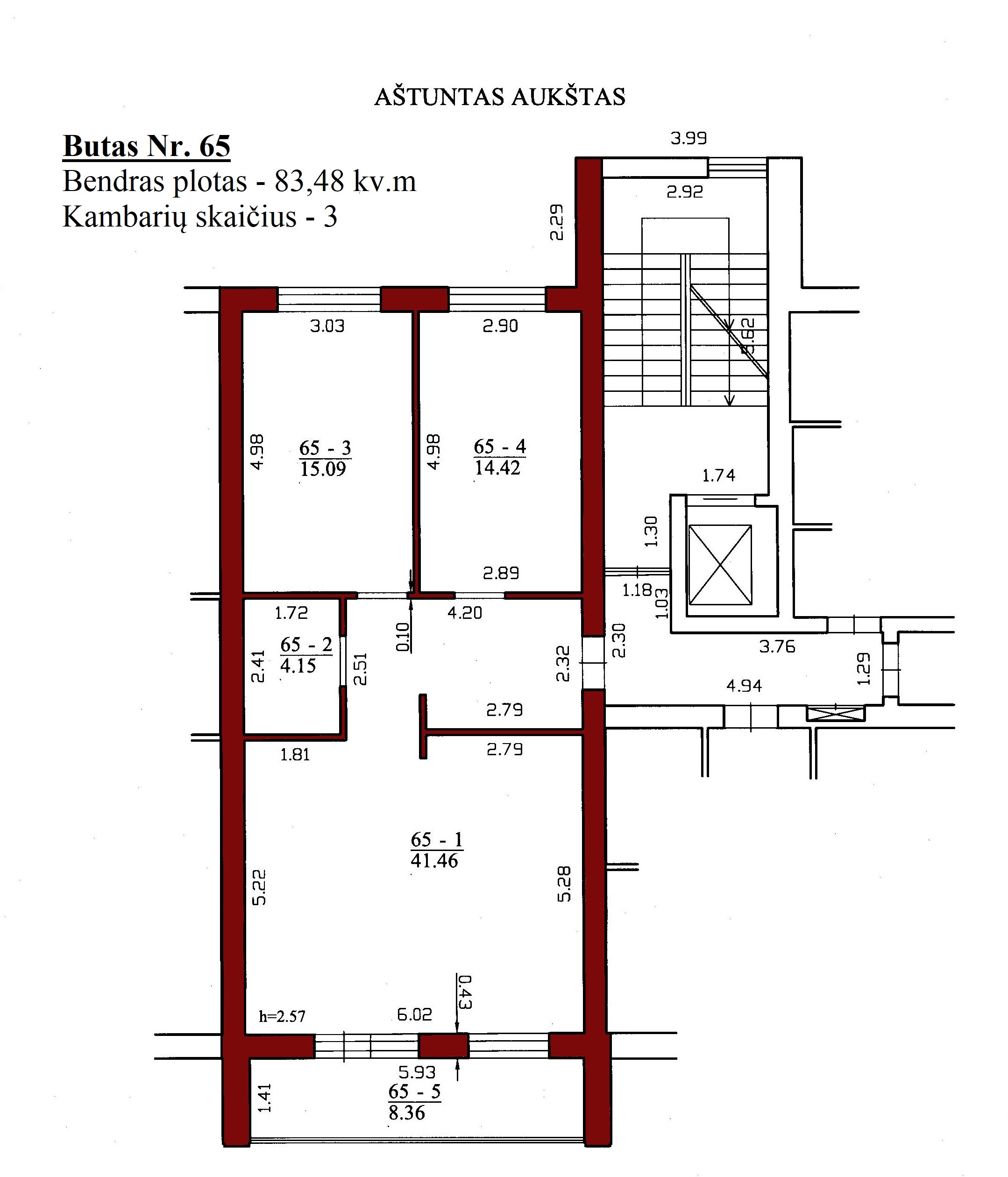 3k butas - Leičių g. 19-65