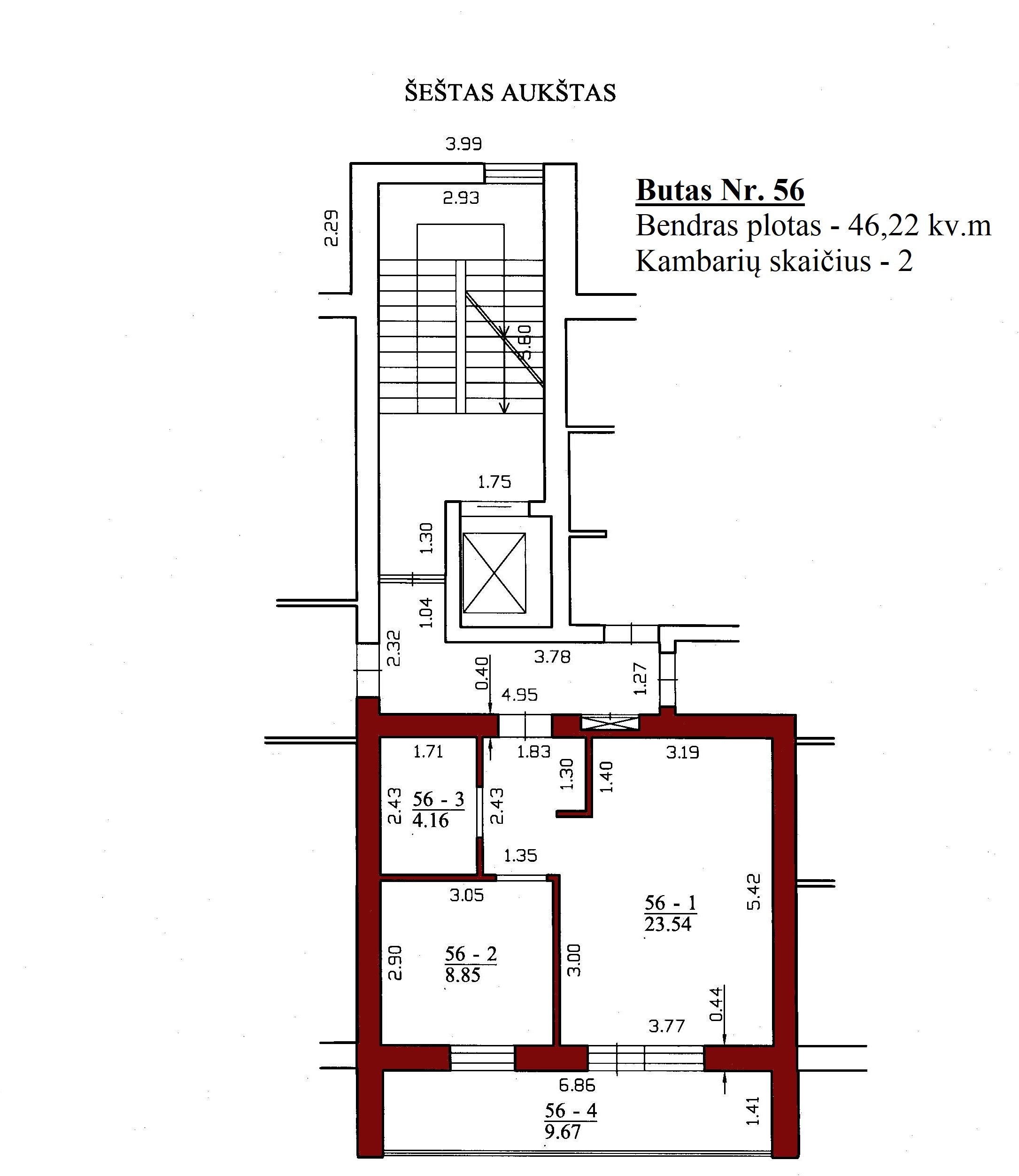 2k butas - Leičių g. 19-56