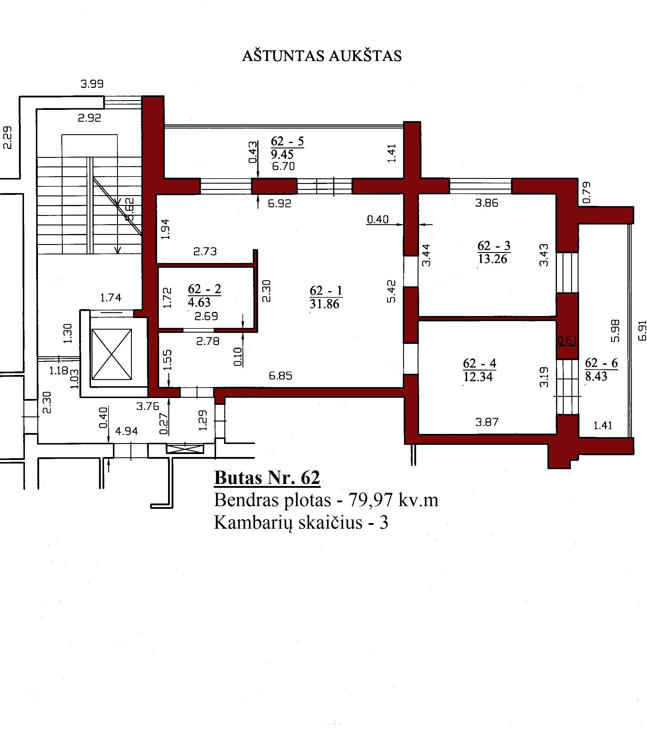 3k butas - Leičių g. 19-62