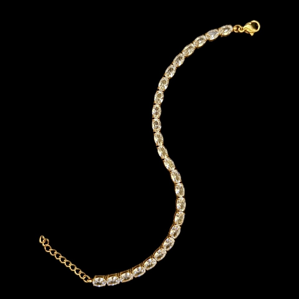 Gold-Plated Diamond Tennis Bracelet