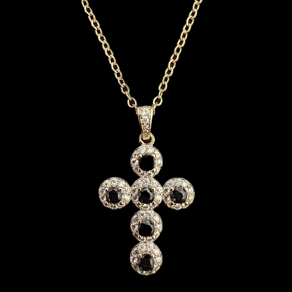Gold Chain Necklace with Diamond Cross Pendant