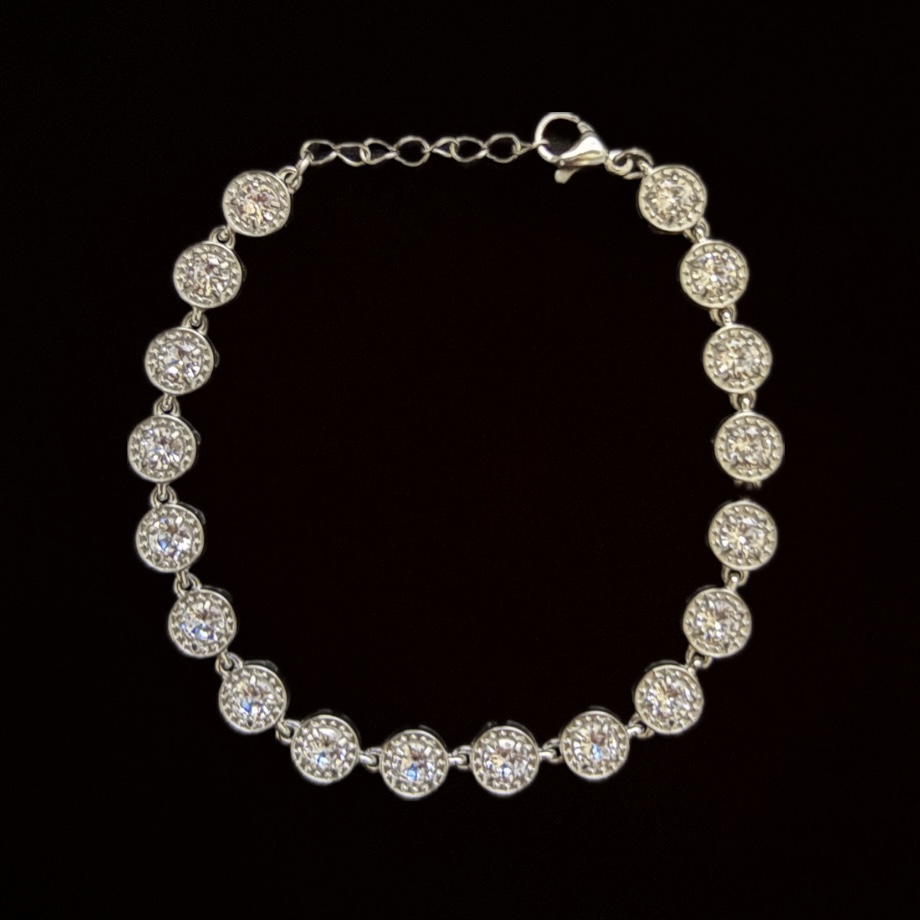 Bracciale d'argento con zirconia