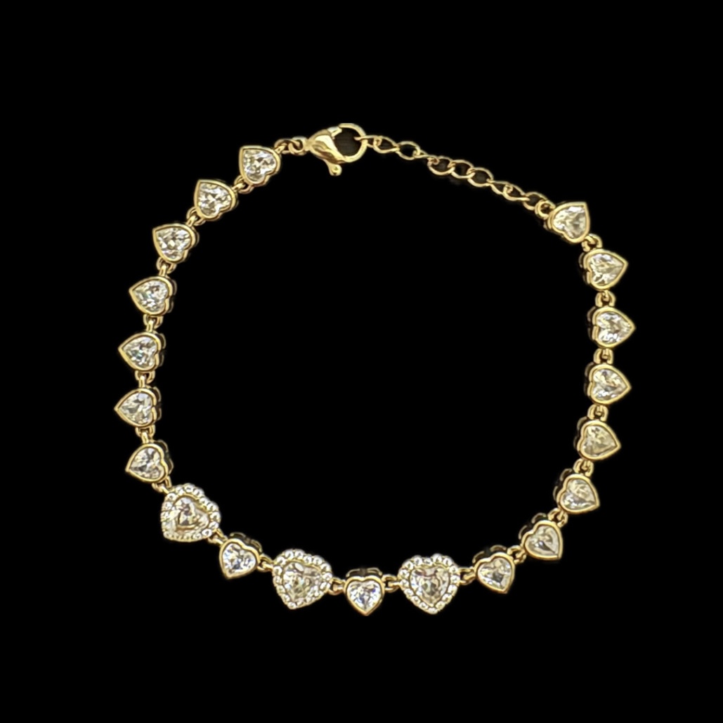 Gold Heart-Shaped Bracelet