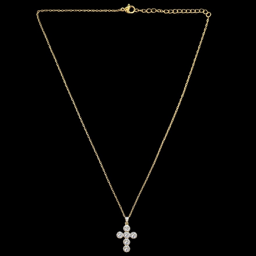 Gold Cross Pendant Necklace