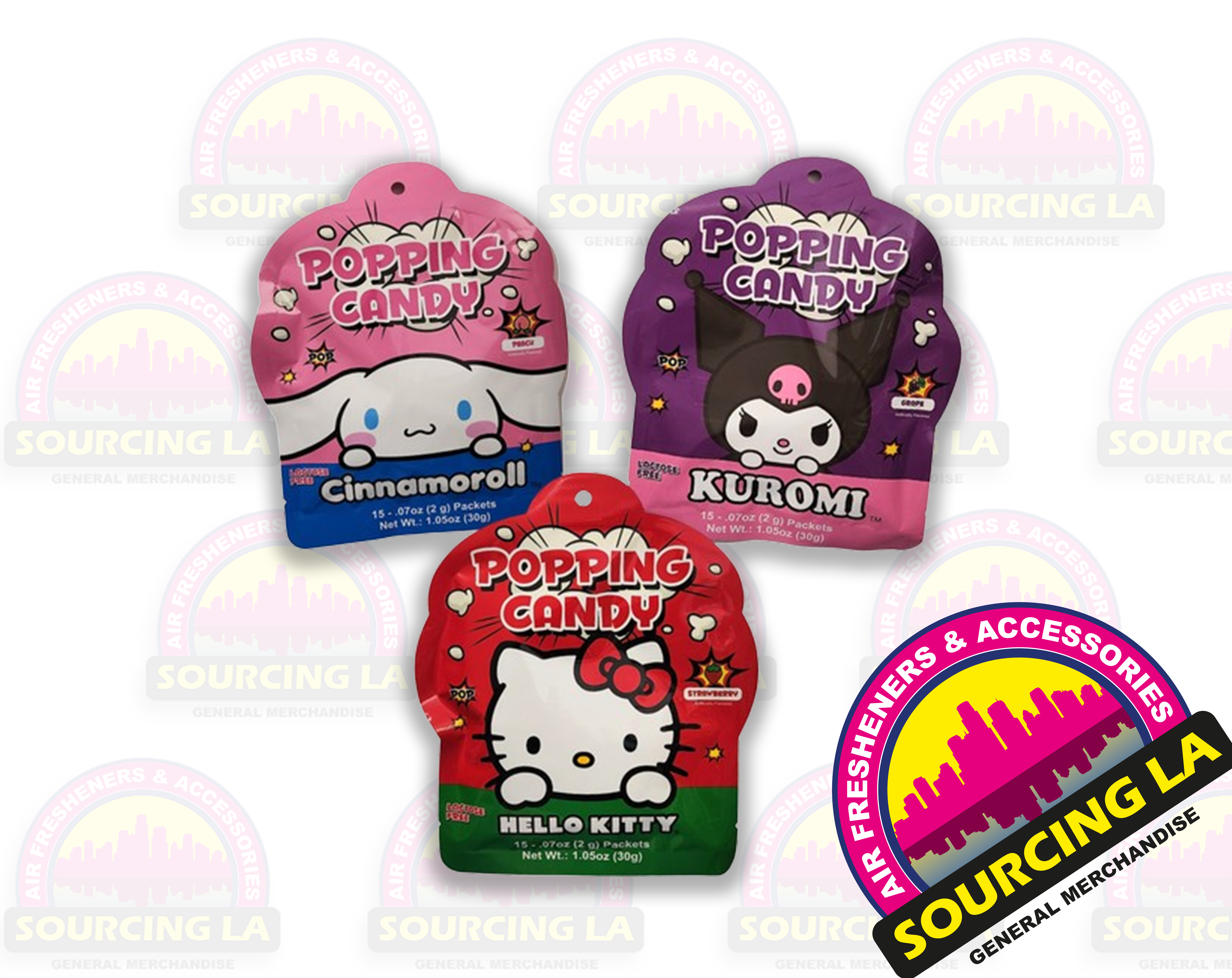 Hello Kitty Strawberry Popping Candy - Set of 3