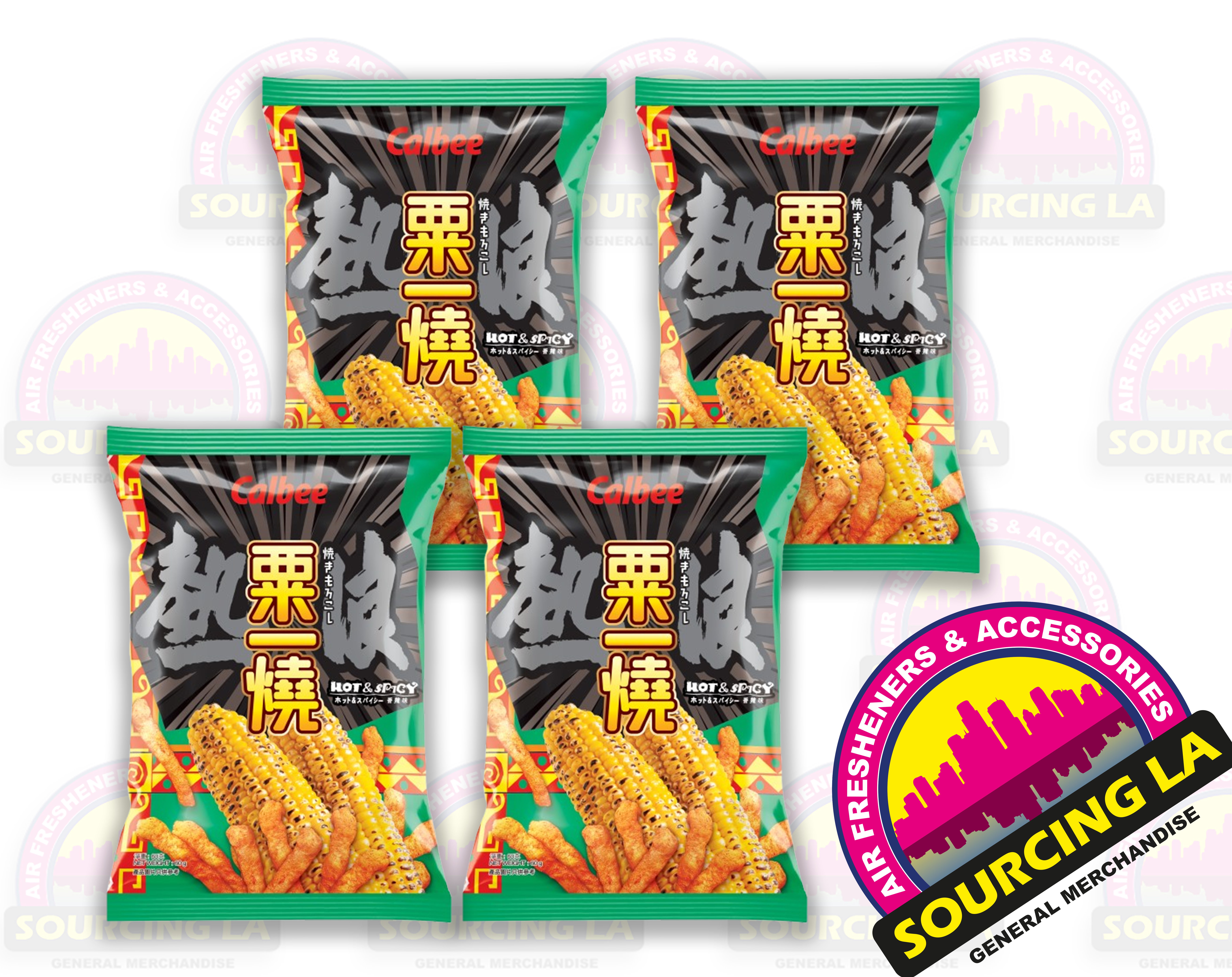 Calbee - Calbee Ethnicans Hot & Spicy Flavoured Grill-A-Coin 60g SET of 4
