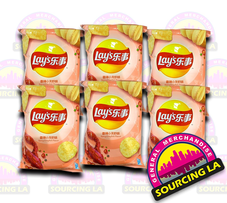 Lays Potato Chips, Spicy Crayfish Flavor SET of 6