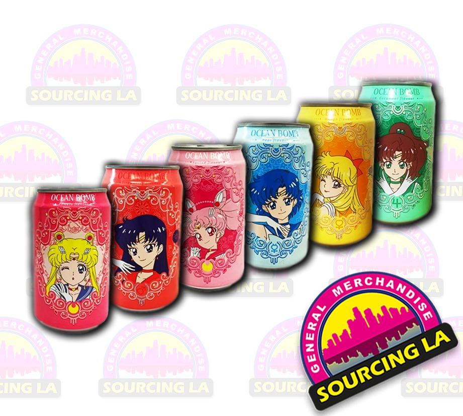 Sailor Moon Crystal Ocean Bomb Pear Flavor Sparkling Water Can of 6ct