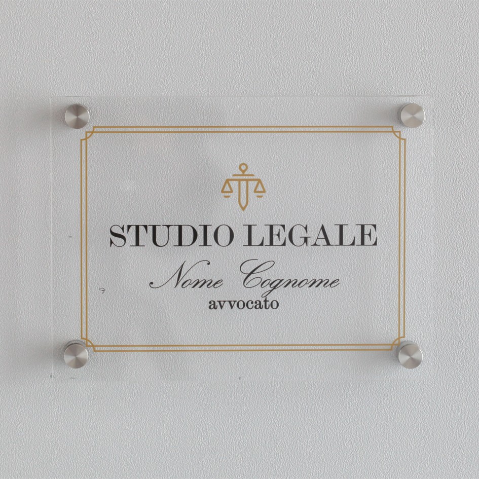 Targa in Plexiglass Studio Legale