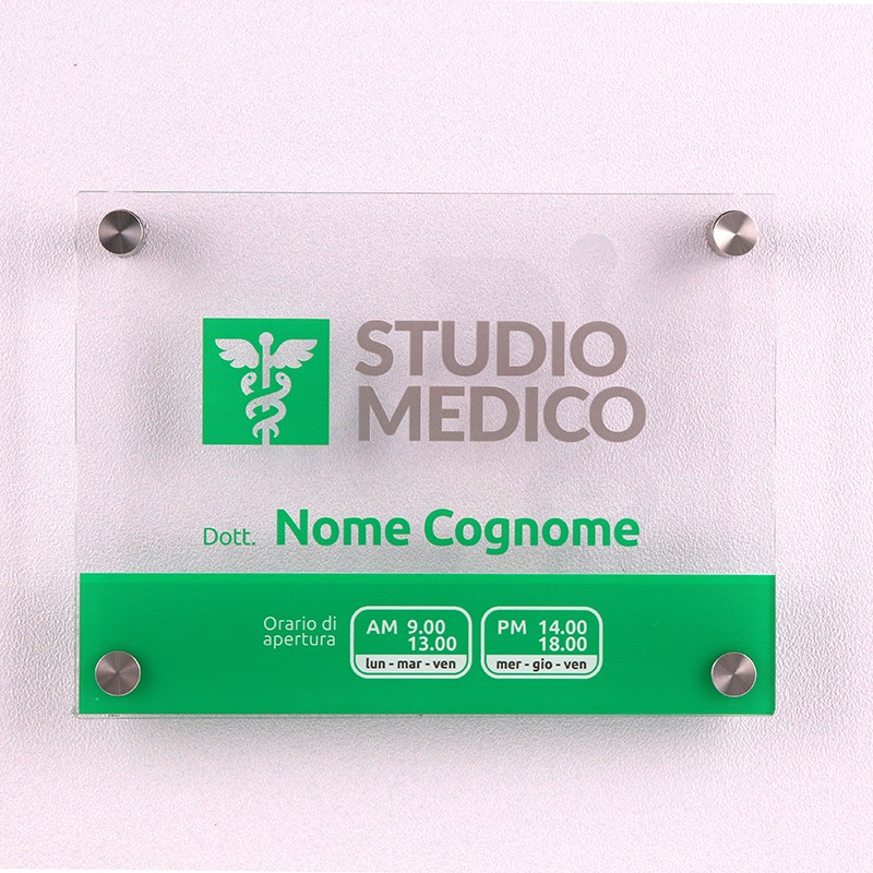 Targa in Plexiglass Studio Medico