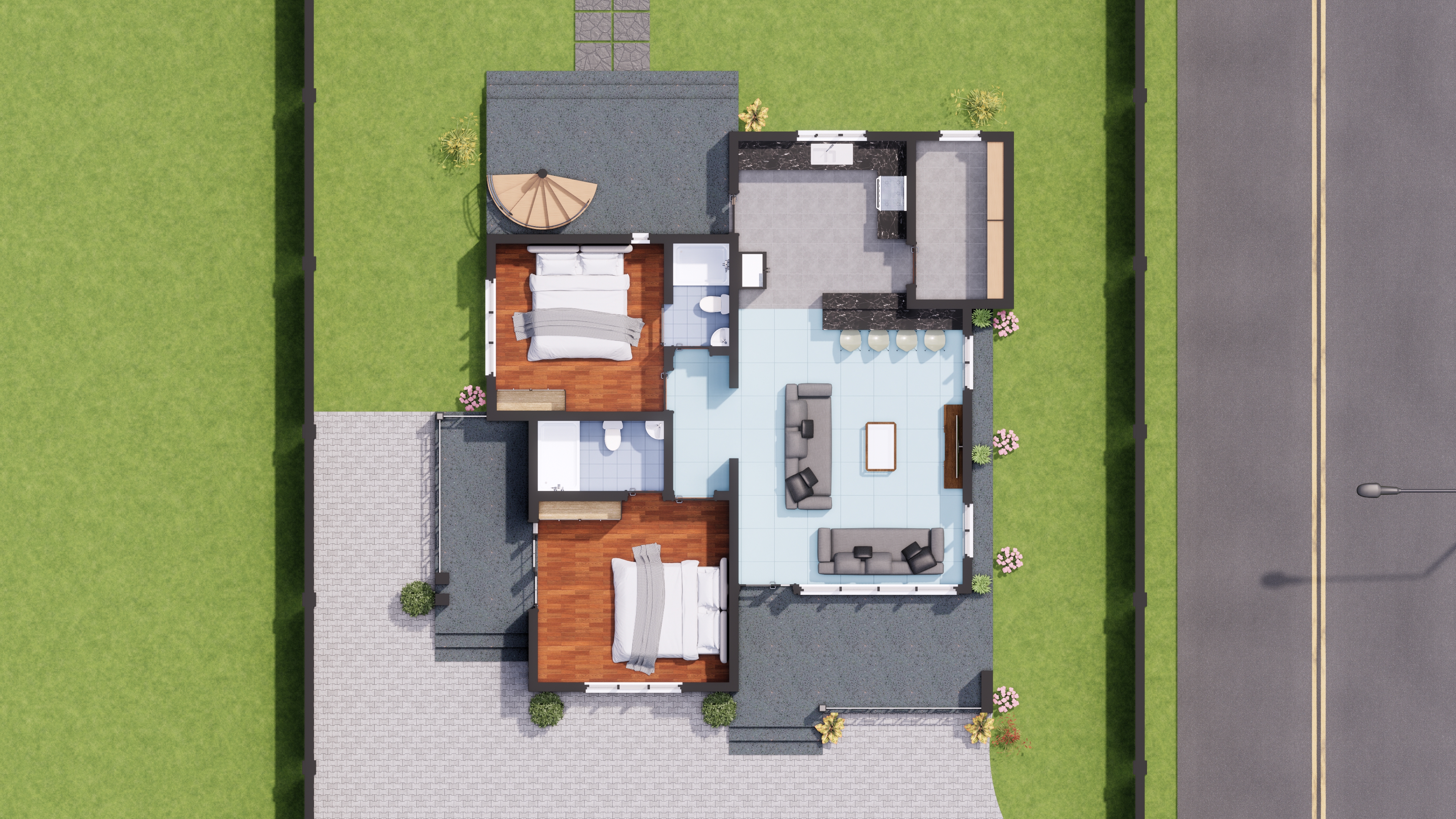 An Exquisite Two Bedroom House Plan