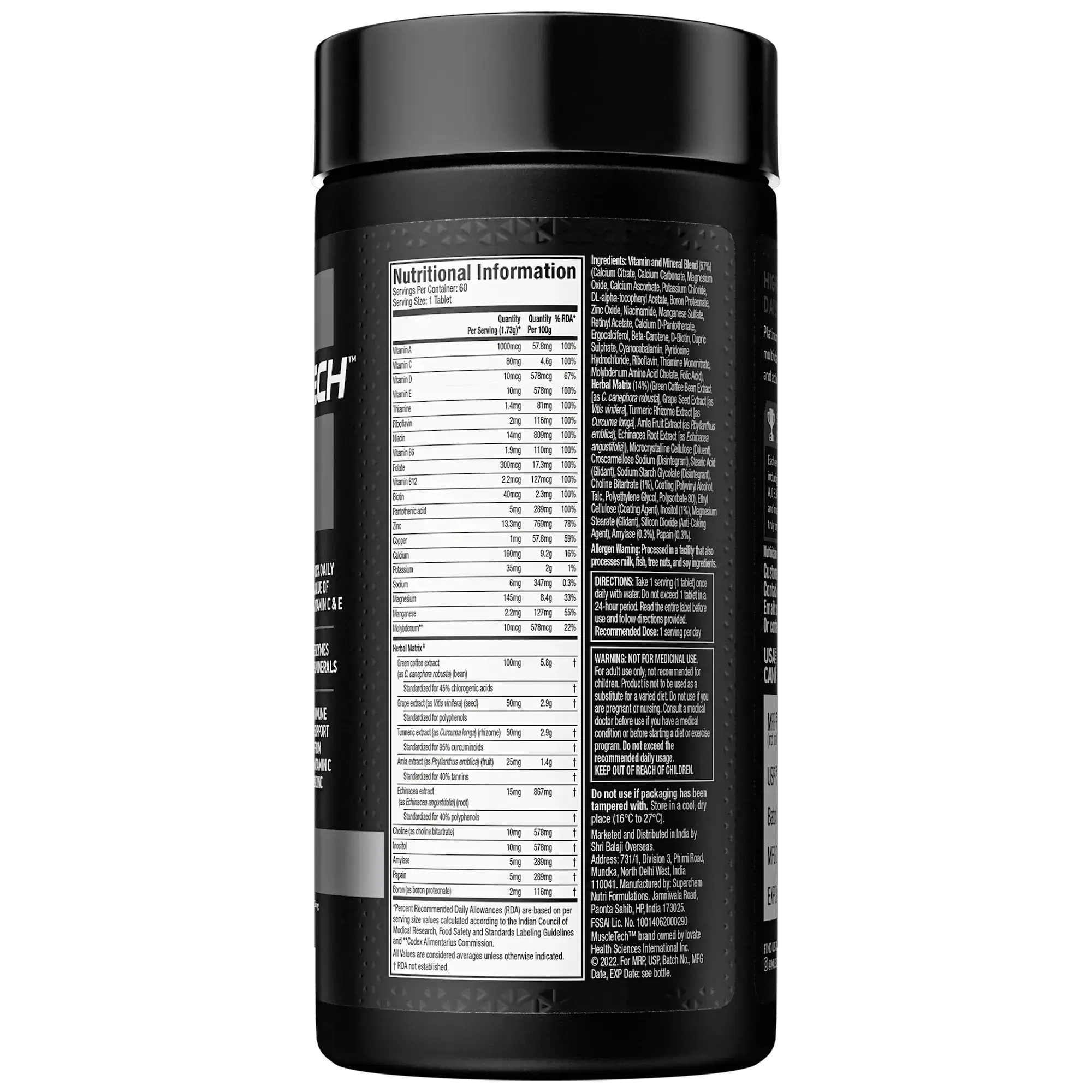 Muscletech Platinum Multivitamin