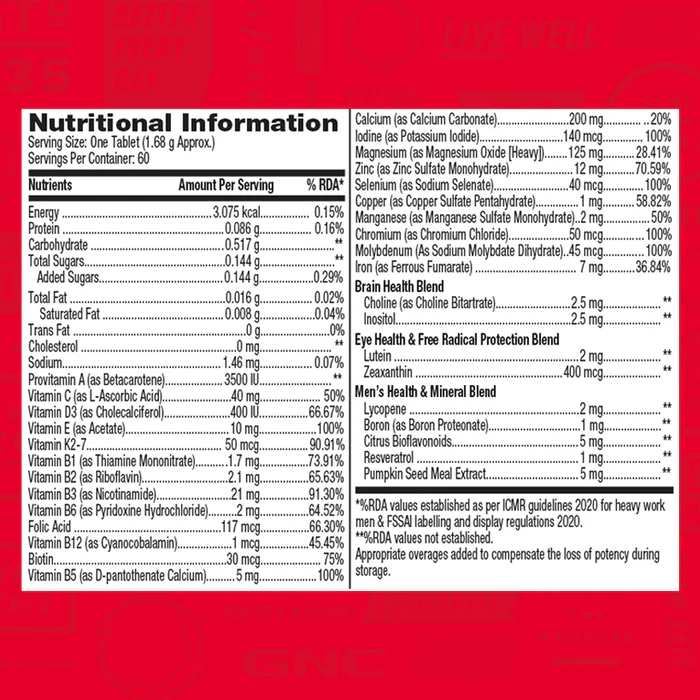 GNC Mega Men One Daily Multivitamin