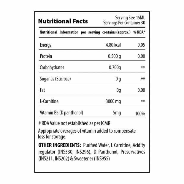 L-Carnitine Pure 3000, Liquid Formula, 30 Servings