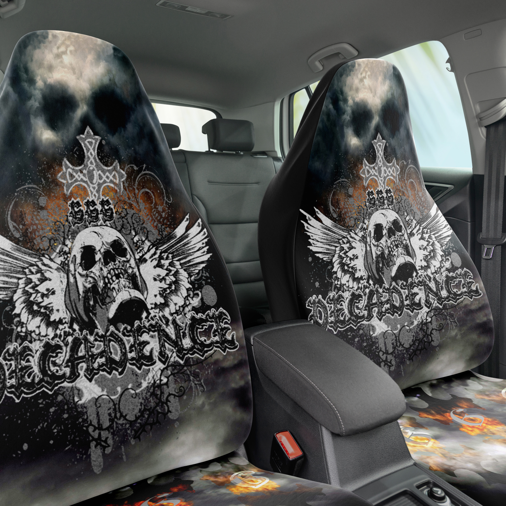 Gothic Skull Car Seat Covers