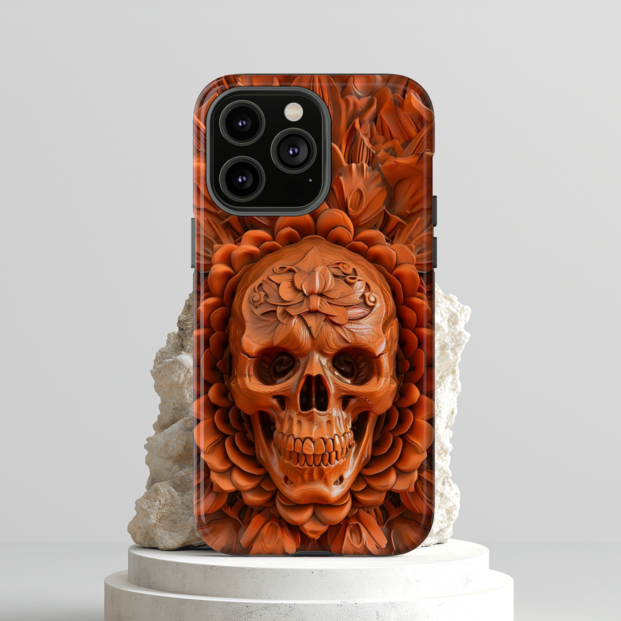 Skull Carved Phone Case
