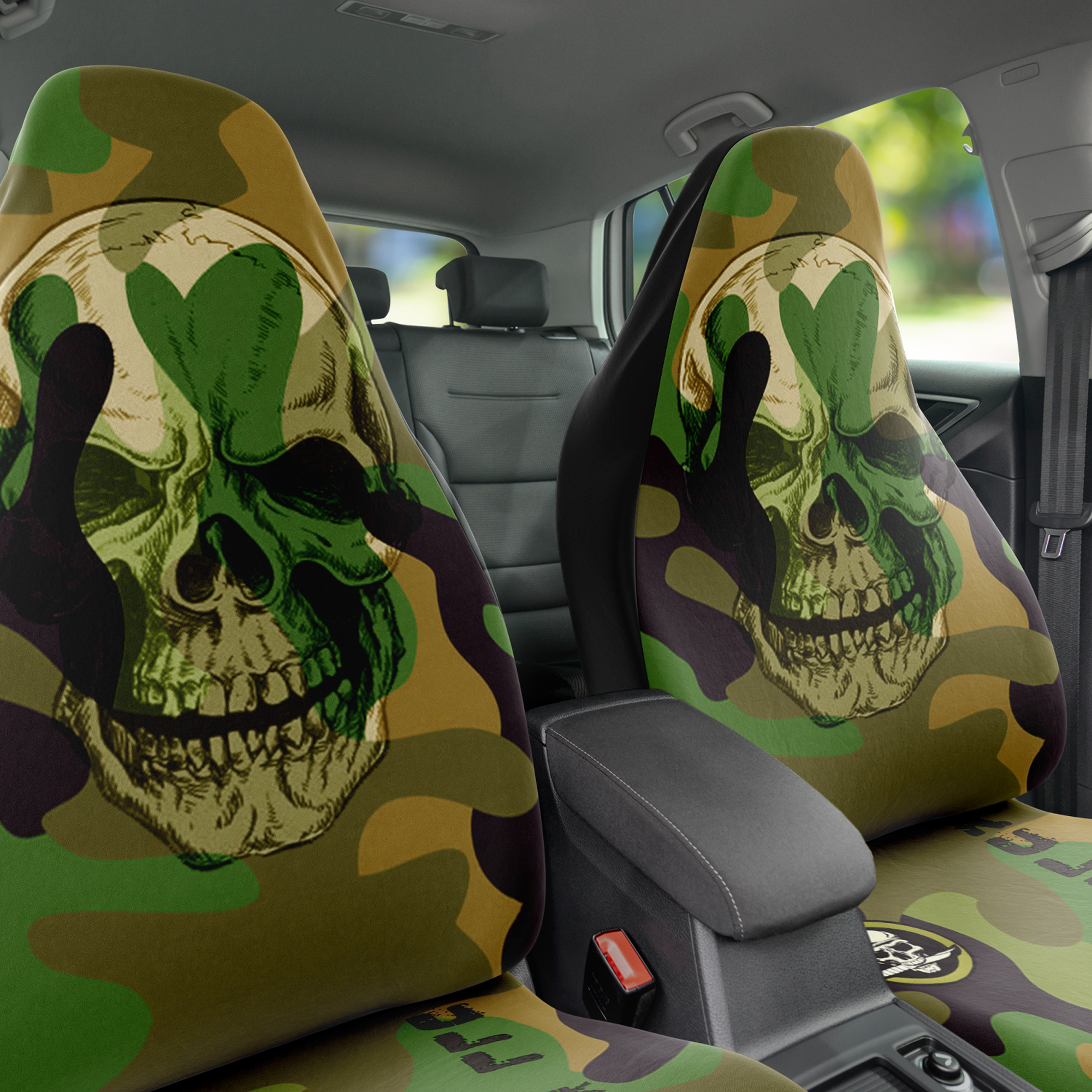 Camouflage Skull Car Seat Covers