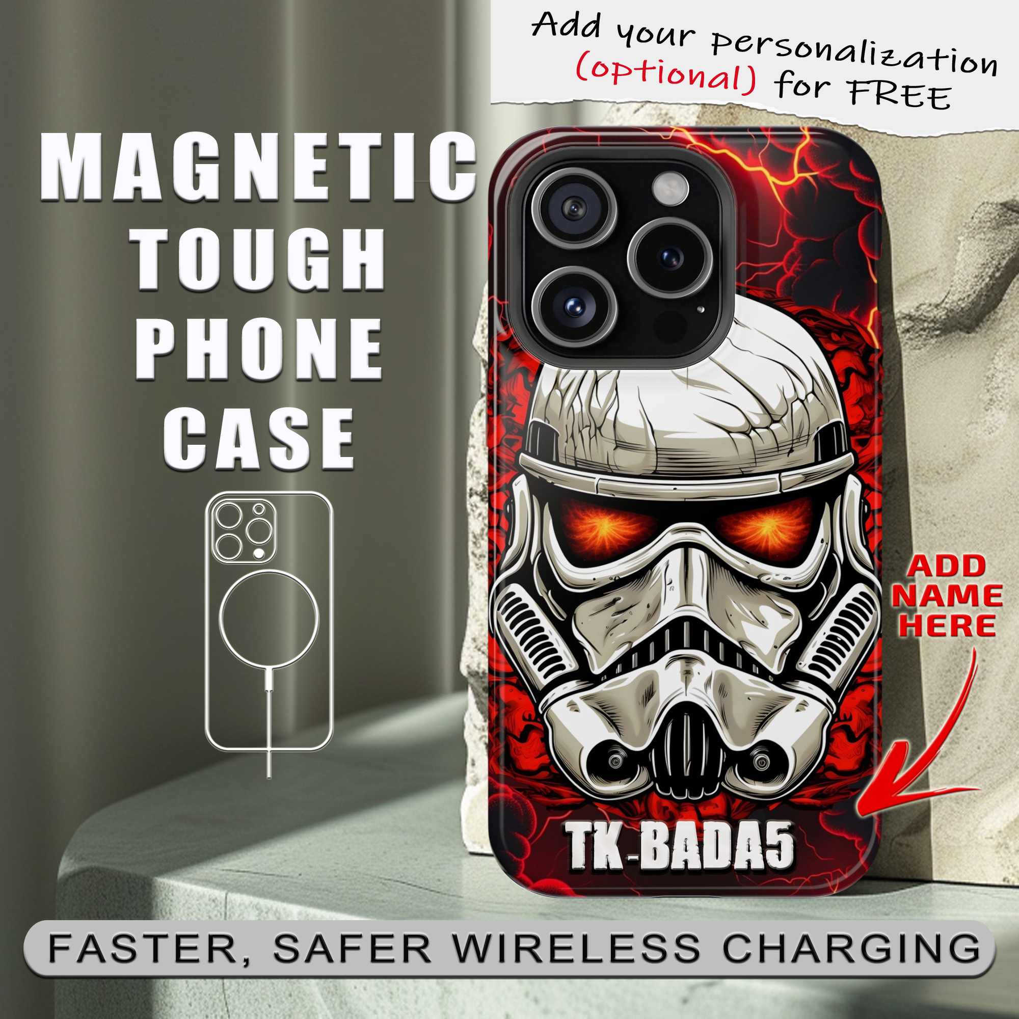 Magnetic tough phone case