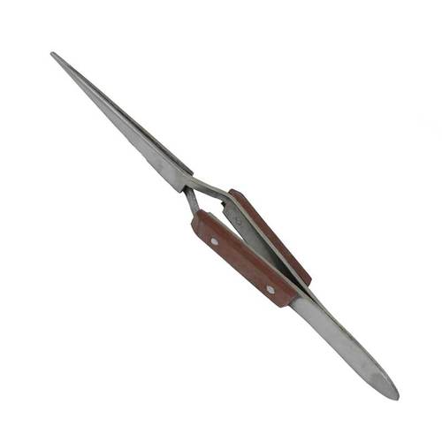 FIBER GRIP CROSS LOCKING TWEEZER STRAIGHT NOSE SELF CLOSING