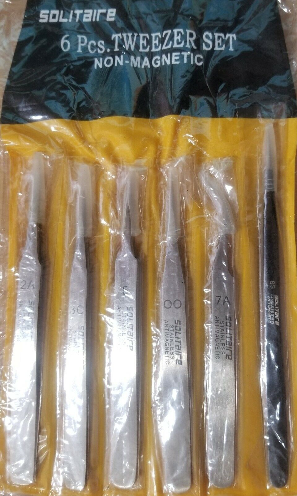 PARUU® 6 Pc Tweezers Set Non Magnetic Anti magnetic