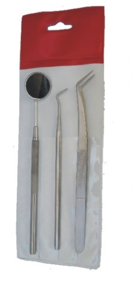 PARUU® 3 PC utility set with Dental Pick, Mouth Mirror, Tweezer PR150