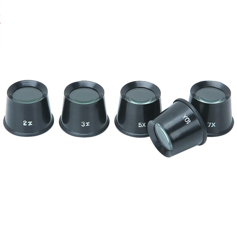 PARUU® 5 Piece set of Eye Loupe Magnifying Glass Magnifier Plastic Body 2x 3x 5x 7x 10X PR205-5set