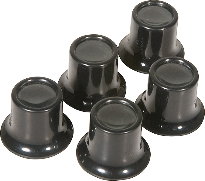 PARUU® 5 Piece set of Eye Loupe Magnifying Glass Magnifier Plastic Body 2x 3x 5x 7x 10X PR205-5set
