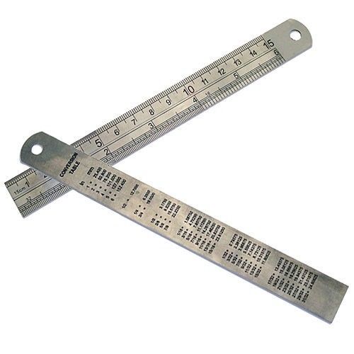 PARUU® 6" Pocket Ruler Decimal Conversion Chart Depth Gauge Stainless Steel PR252