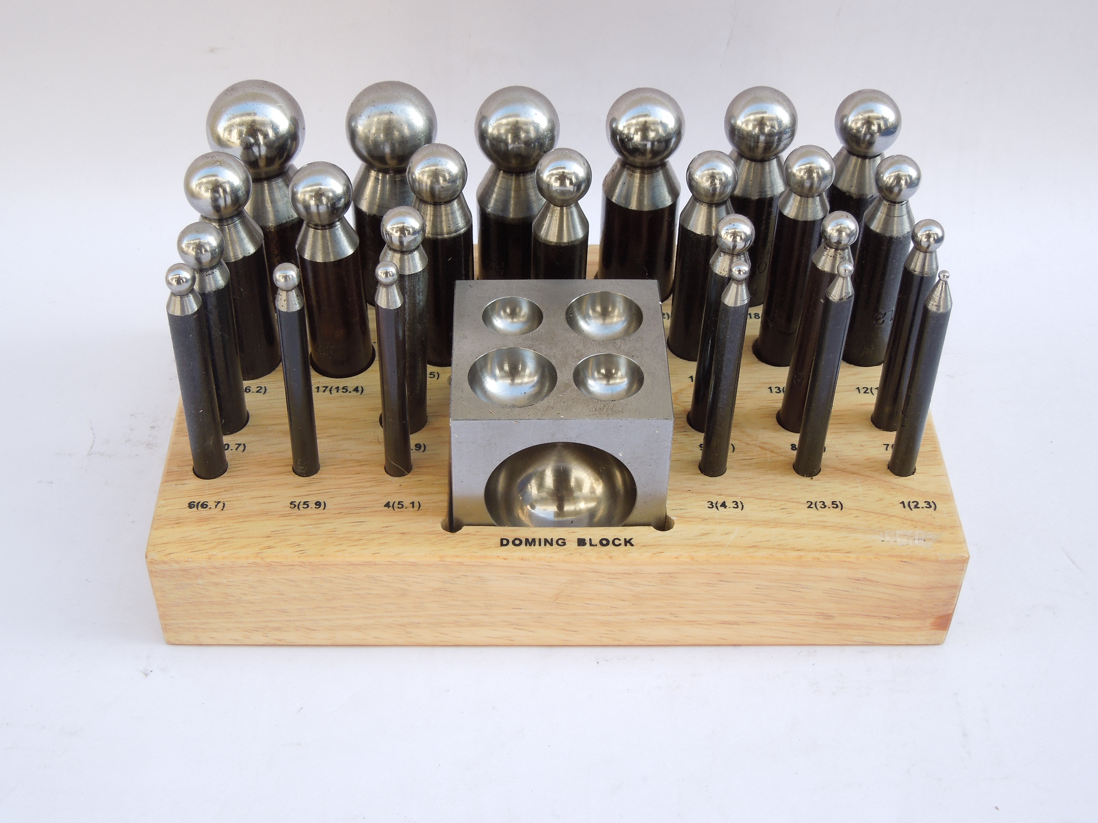 PARUU® 26 Pc Doming Punch and Dapping Block Set wooden stand PR415