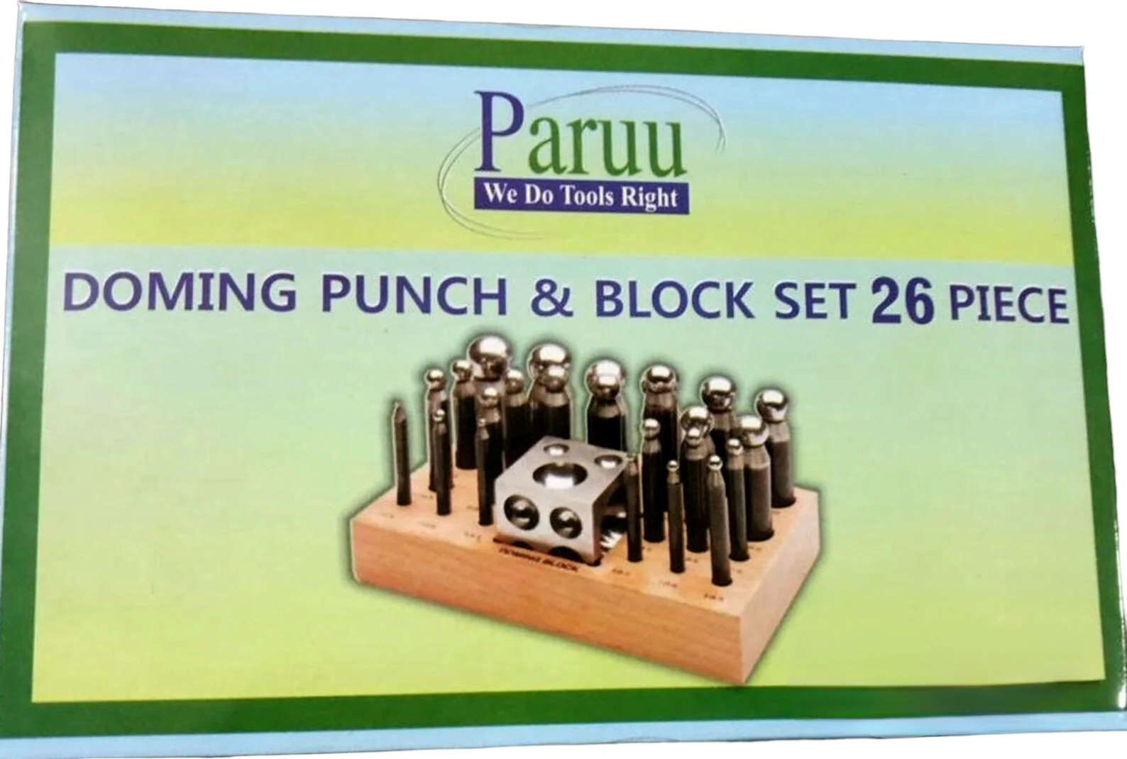 PARUU® 26 Pc Doming Punch and Dapping Block Set wooden stand PR415