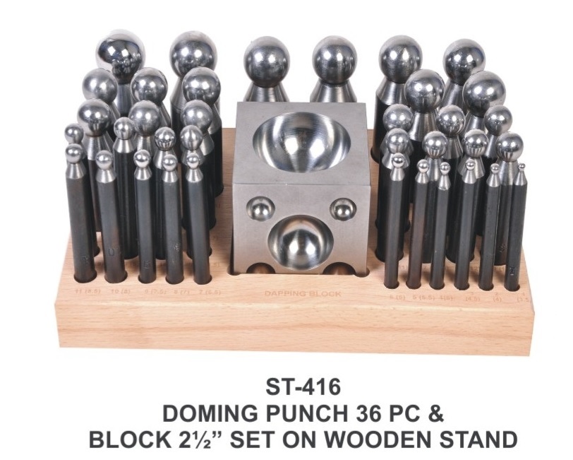 PARUU®37 pc Doming Block and Punch Set made of Steel Dapping metal shaping tool Craft PR416
