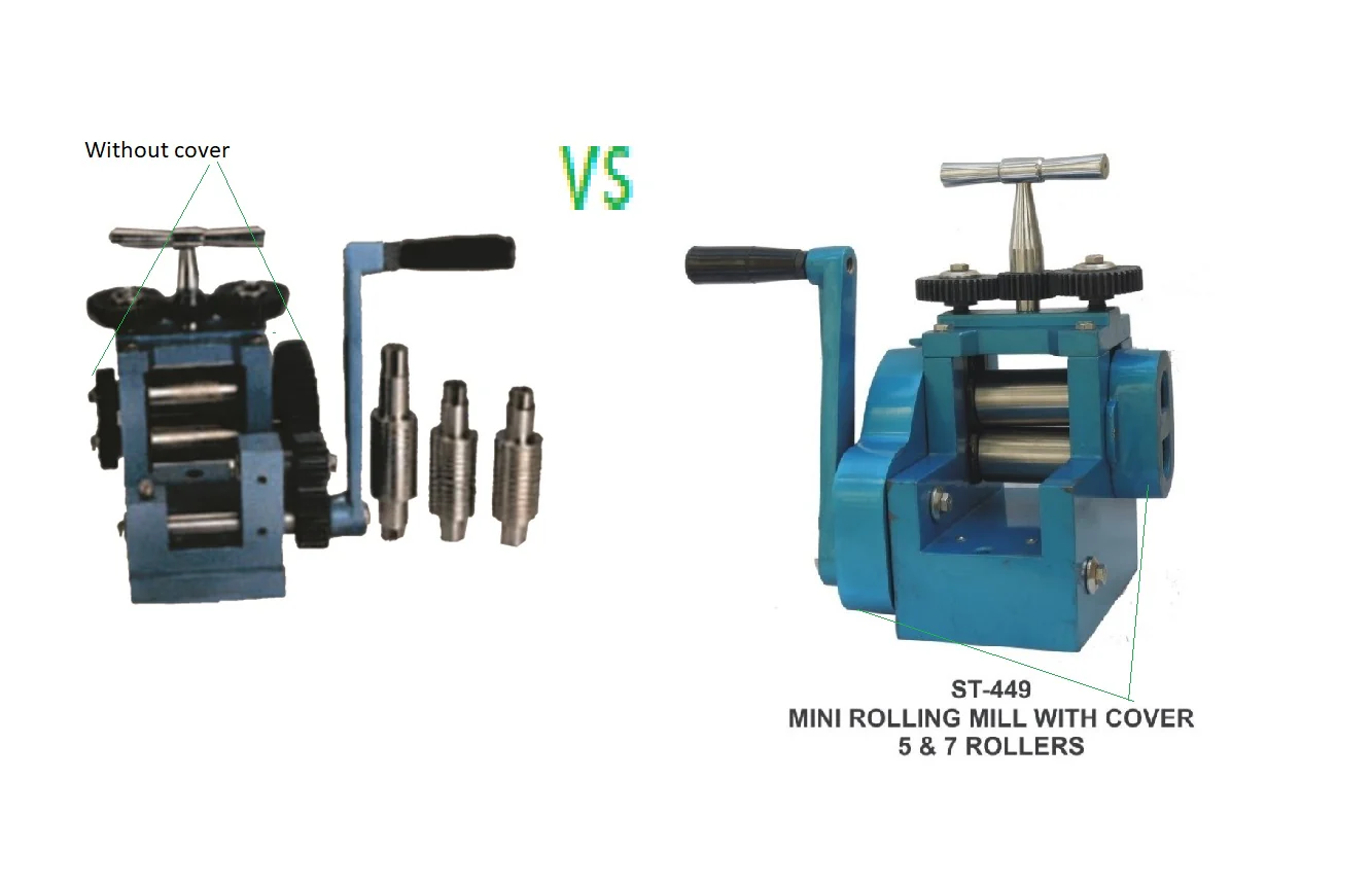 PARUU® Mini combination rolling mill with cover and 7 Rollers PR449