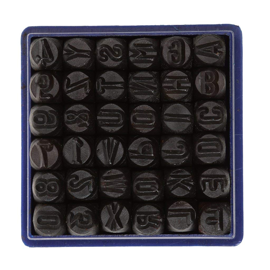 PARUU® 36 Piece Letter Number Punch Set For Stamping Metal 6mm PR469-6mm