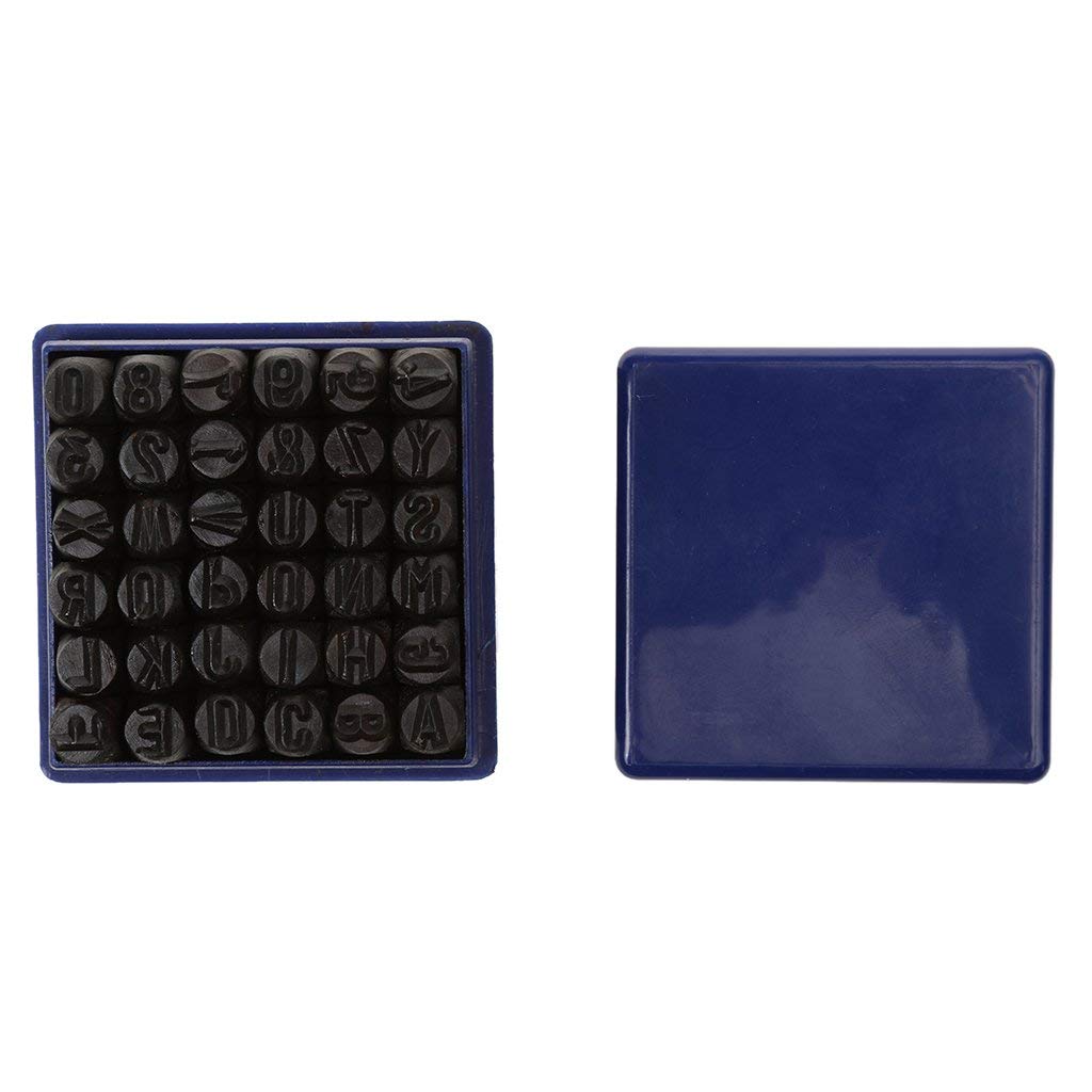 PARUU® 36 Piece Letter Number Punch Set For Stamping Metal 6mm PR469-6mm