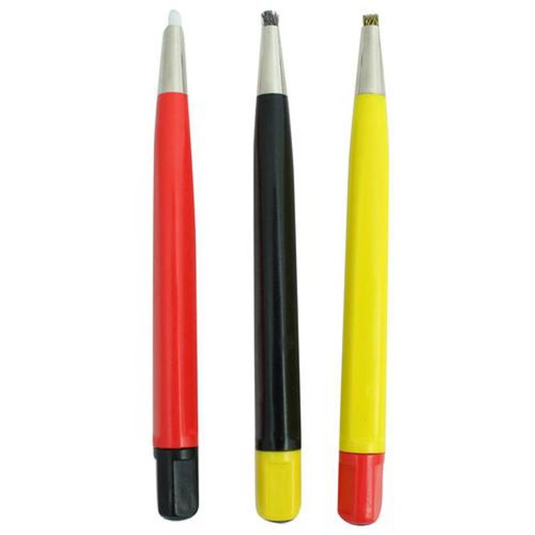 PARUU® Set of 3 Scratch brush brass steel fiberglass watch repair rust clean tool PR697-set