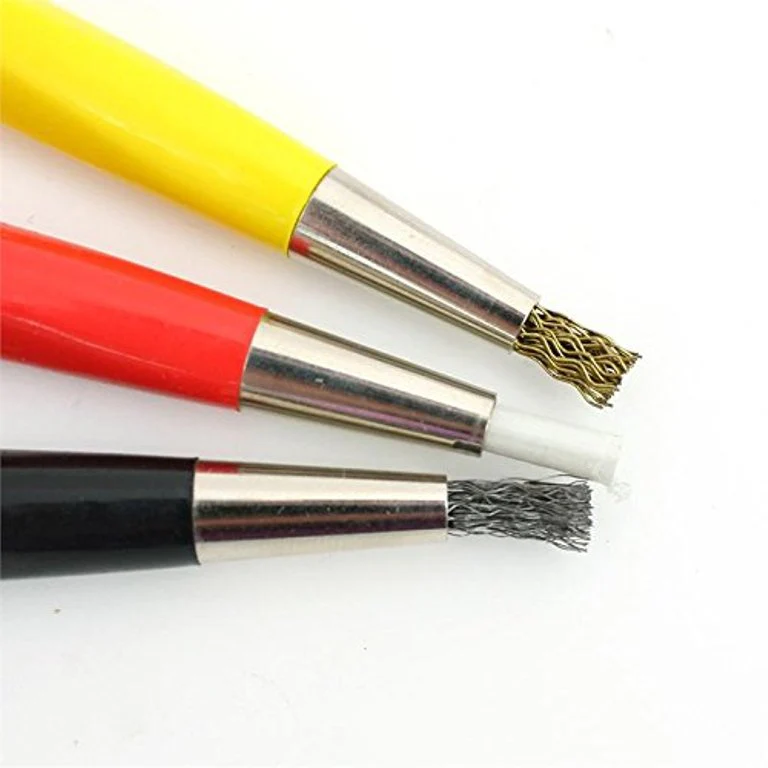 PARUU® Set of 3 Scratch brush brass steel fiberglass watch repair rust clean tool PR697-set