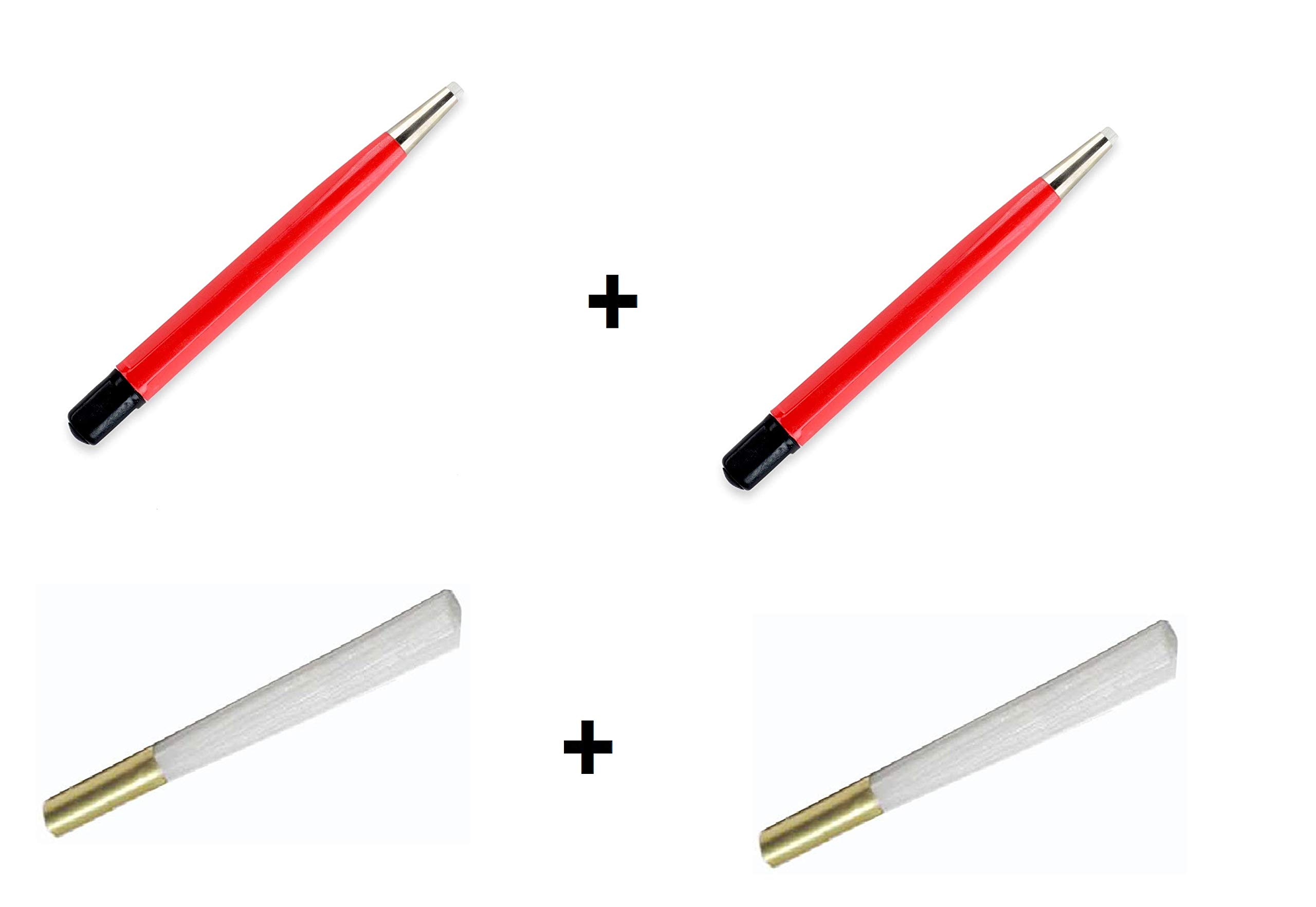 PARUU® 4 Pcs value set of Scratch Brushes with Fiberglass Bristle and Refills