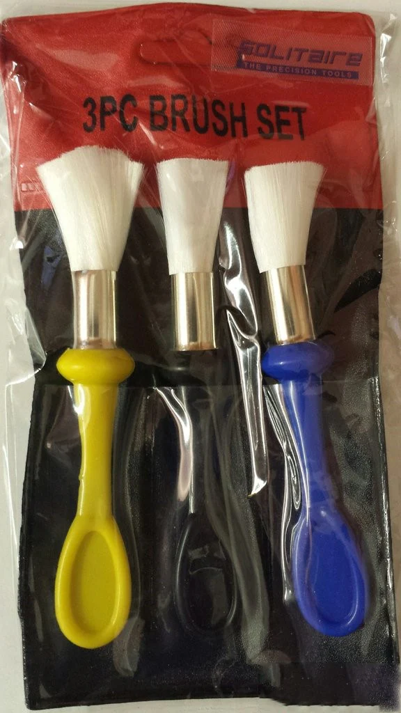 PARUU® Set of 3 Soft plastic Hair Brush Clean Repair Tool For Jewelry Watch Dial PR701