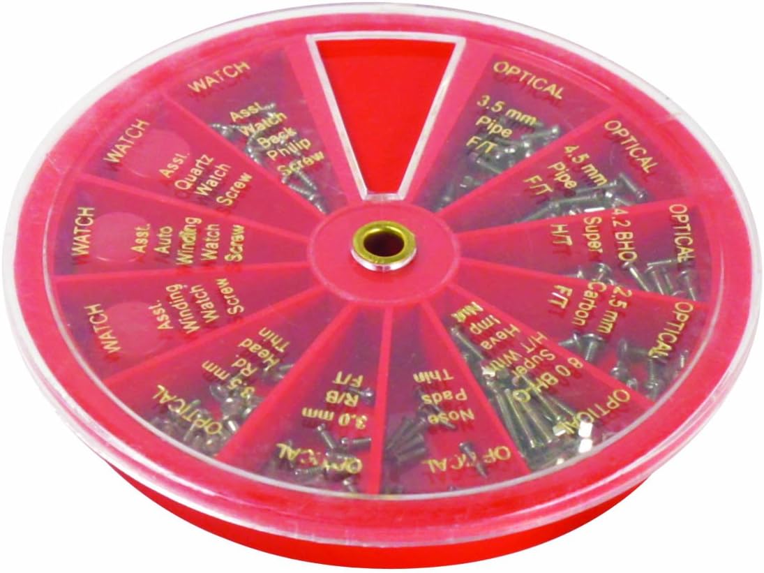 PARUU® Eyeglass & Watch Repair Screws 250 pcs in Revolving Organizer PR754
