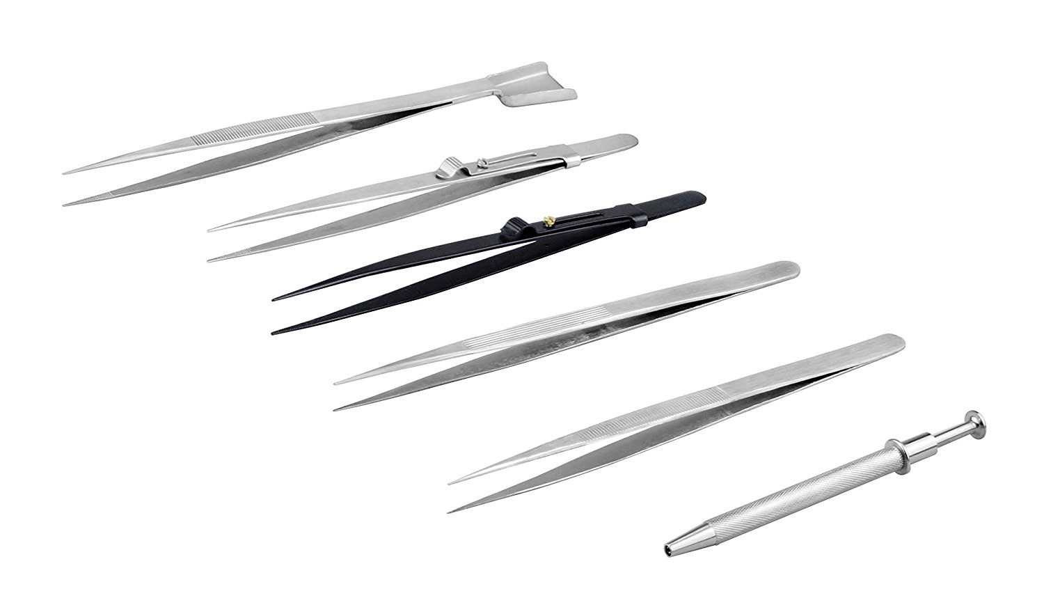 PARUU® 6 Piece Diamond Tweezers Set for Jewelers PR1003