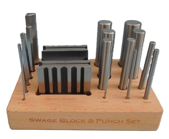 PARUU® 17 Piece Swage Block and Punch Set Dapping Forming Shaping Craft Jewelers Tools PR1004
