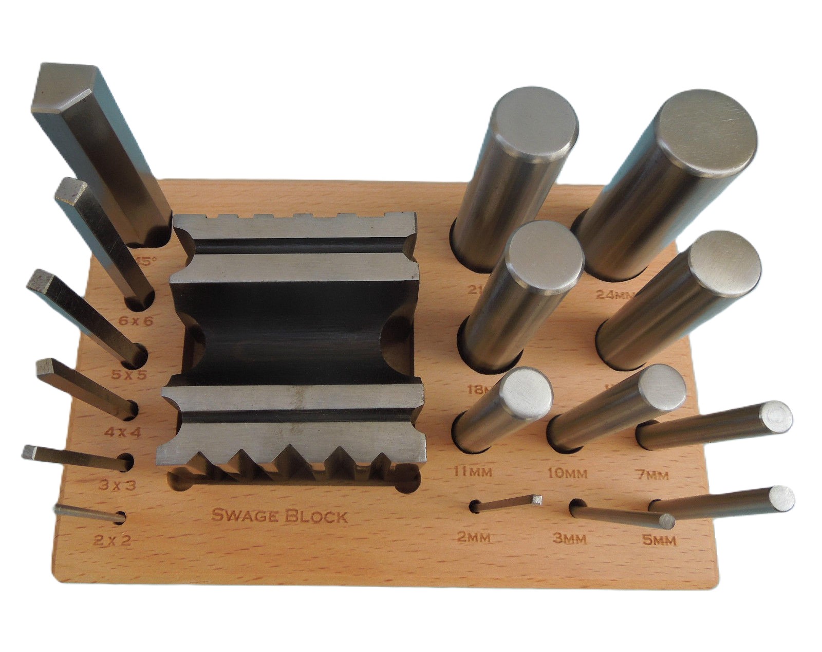 PARUU® 17 Piece Swage Block and Punch Set Dapping Forming Shaping Craft Jewelers Tools PR1004