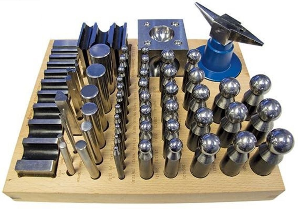 PARUU® 56pc Jumbo Doming Block Punch Swage Set made of Steel Dapping Die Jewellers Tool PR1005