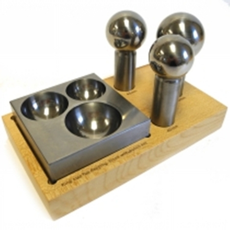 PARUU® King Size Doming Block 40mm 45mm 50mm Punch Set Made Of Steel Dapping Jewelers Tool PR1006