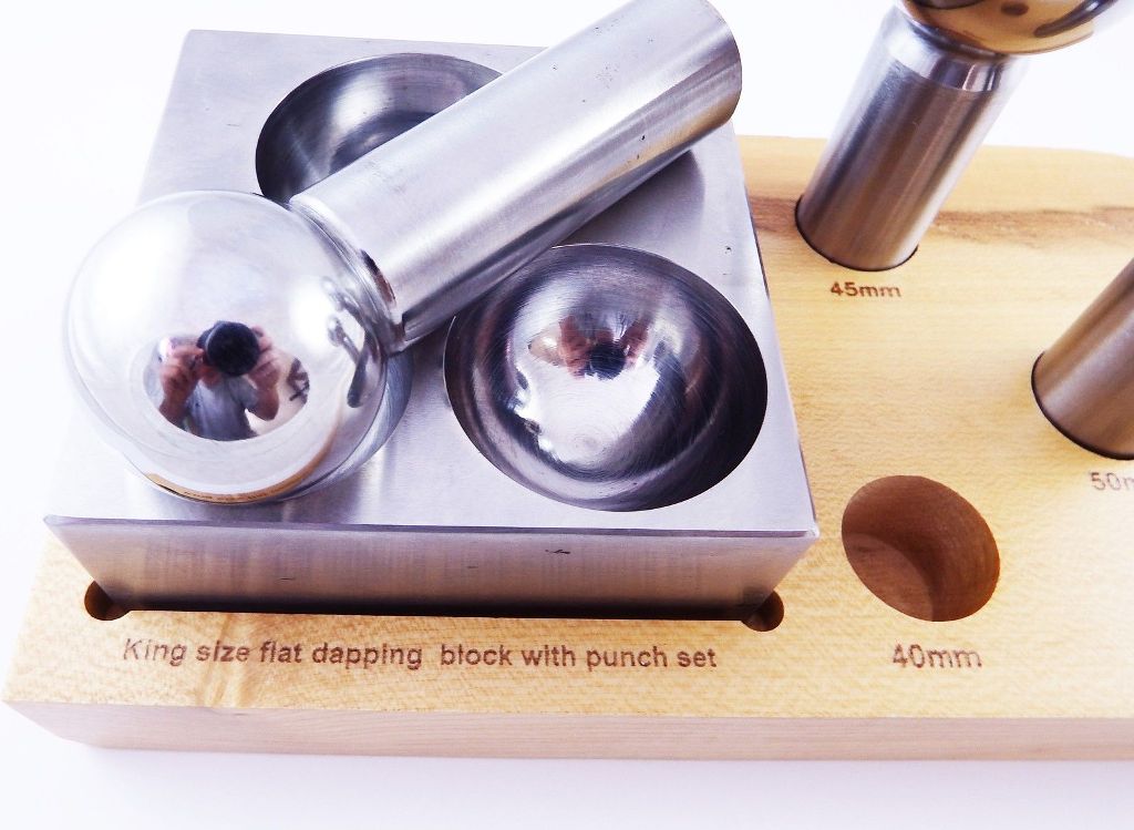 PARUU® King Size Doming Block 40mm 45mm 50mm Punch Set Made Of Steel Dapping Jewelers Tool PR1006