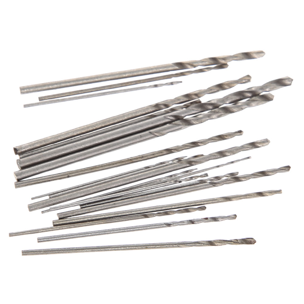 20 pcs 0.3-1.6mm Micro HSS Twist Drill Bit Set for Hand Drill Push Rotary Tool PR1010
