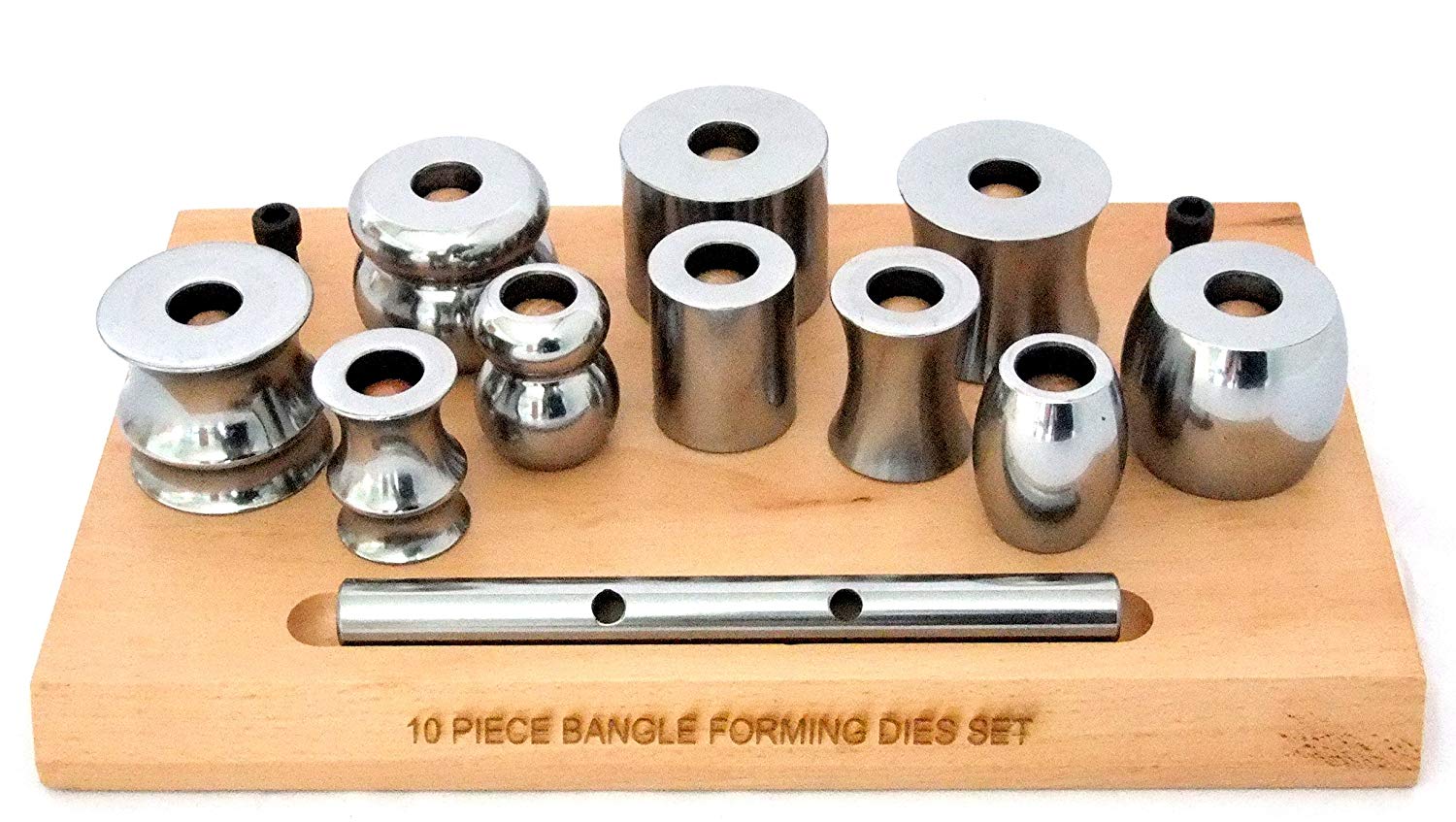 Paruu Bangle forming die set 10 pc on wood base PR1025